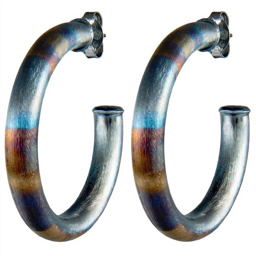 NEW SHEILA FAJL women's arlene large hoops in burnished gunmetal